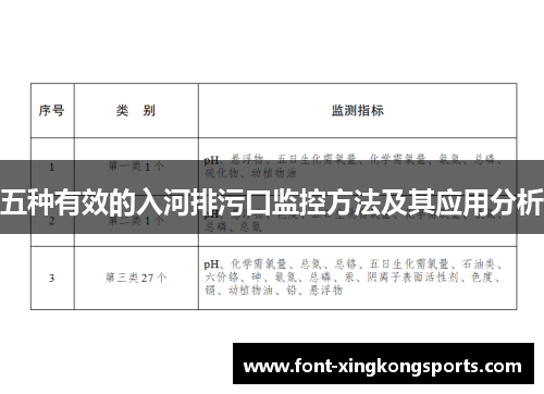 五种有效的入河排污口监控方法及其应用分析