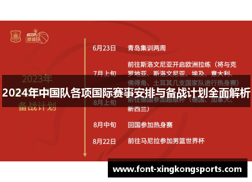 2024年中国队各项国际赛事安排与备战计划全面解析